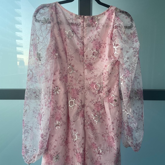 Pink floral embroidered dress - Picture 6 of 8